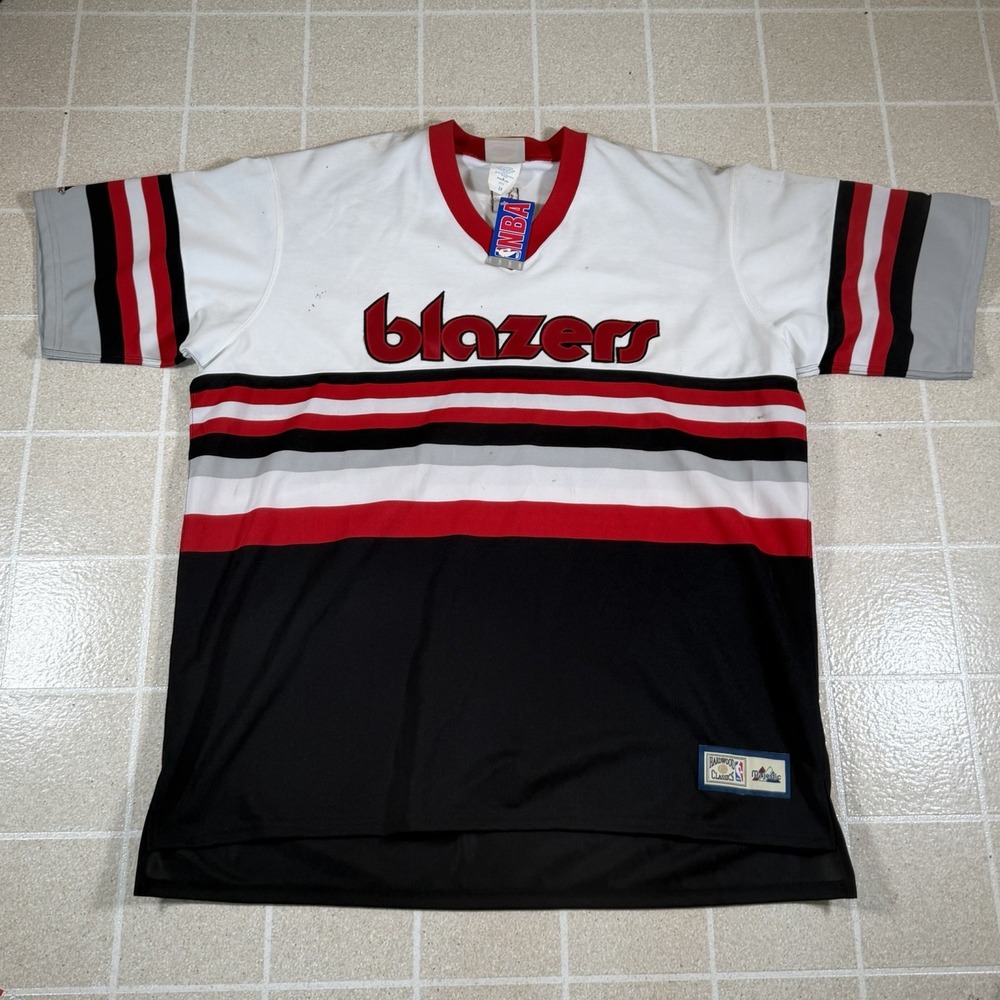 Vintage Majestic Hardwood NBA Portland Trail Blazers HWC Baseball Jersey 3XL USA